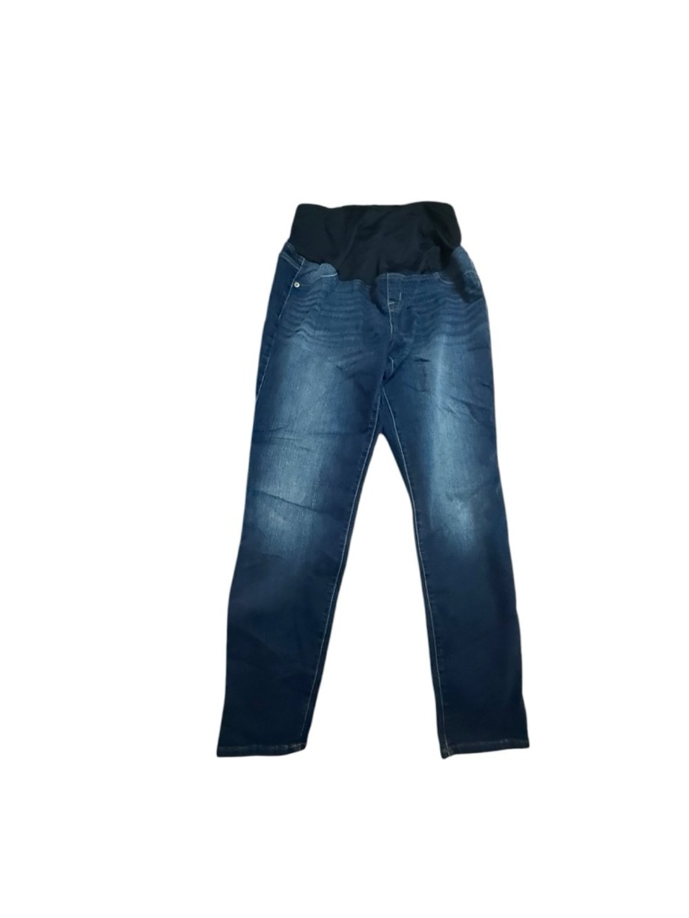 Maternity Skinny Jeans with Black Stretch Waistband - Dark Blue